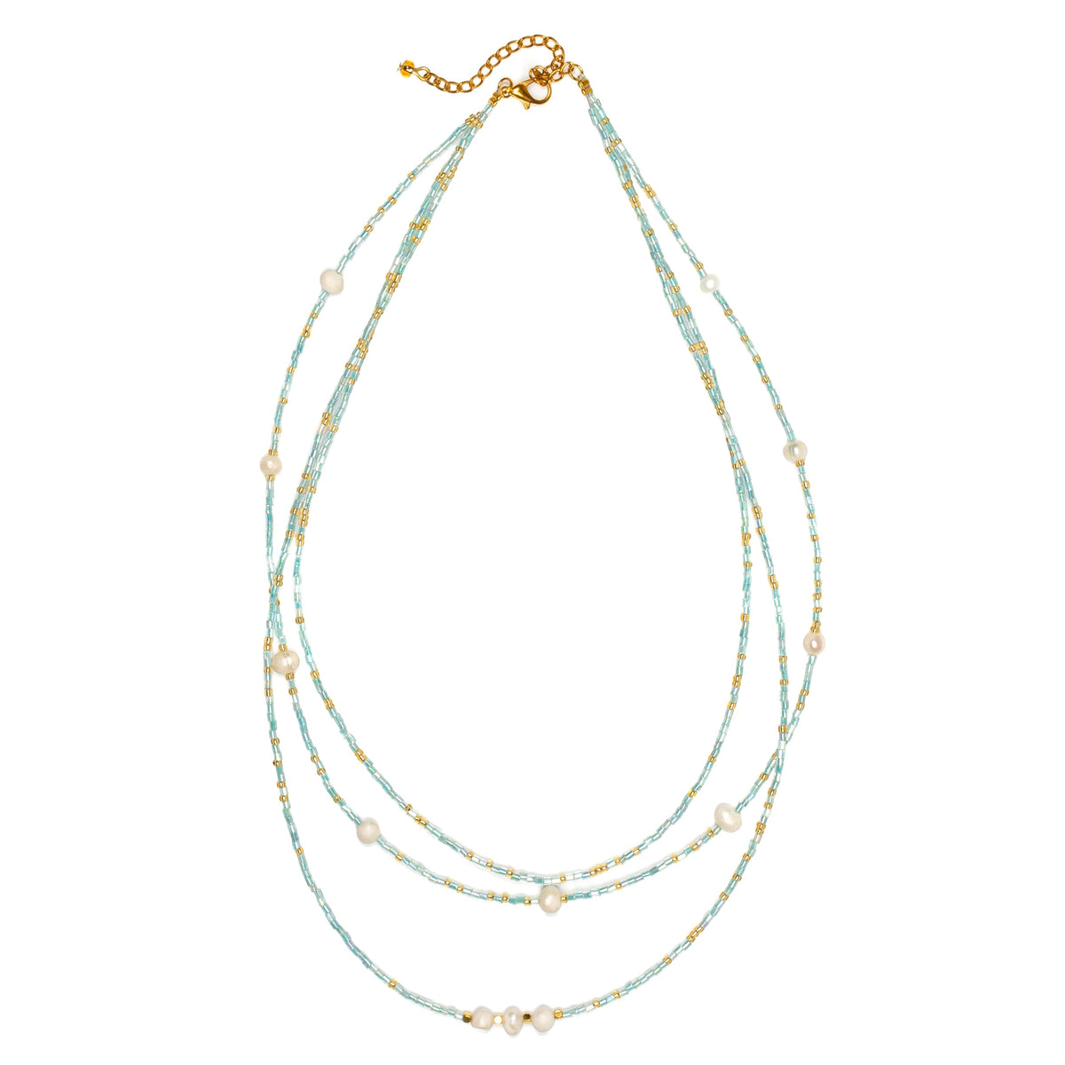 Triple Strand Necklace With Pearls