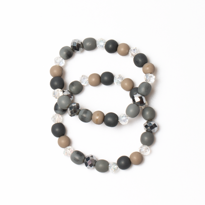 Beaded Elasticated Bracelet - Set of 2