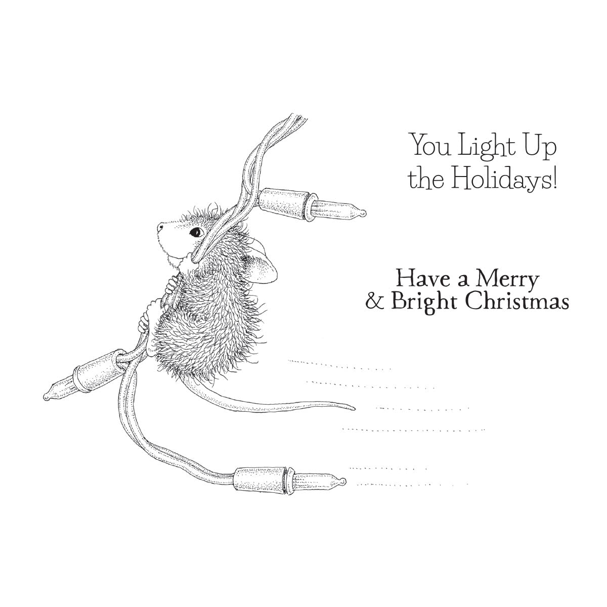 Jeu de tampons en caoutchouc Merry & Bright de la collection House-Mouse Holiday