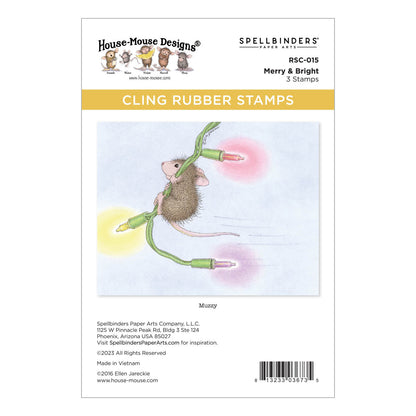 Jeu de tampons en caoutchouc Merry & Bright de la collection House-Mouse Holiday