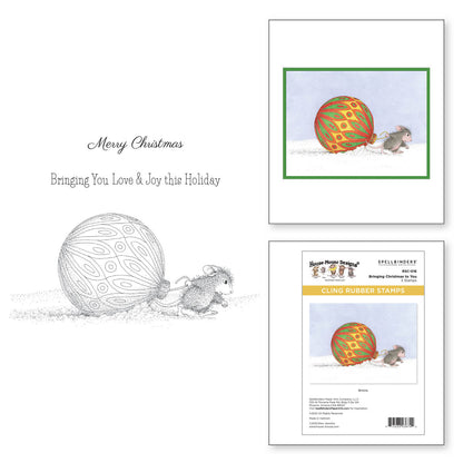 Tampons en caoutchouc adhérents « Bringing Christmas to You » de la collection House-Mouse Holiday