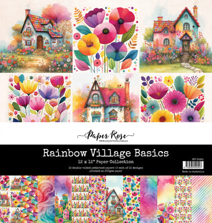 Collection de papiers 30x30 cm Les bases du village arc-en-ciel 35322