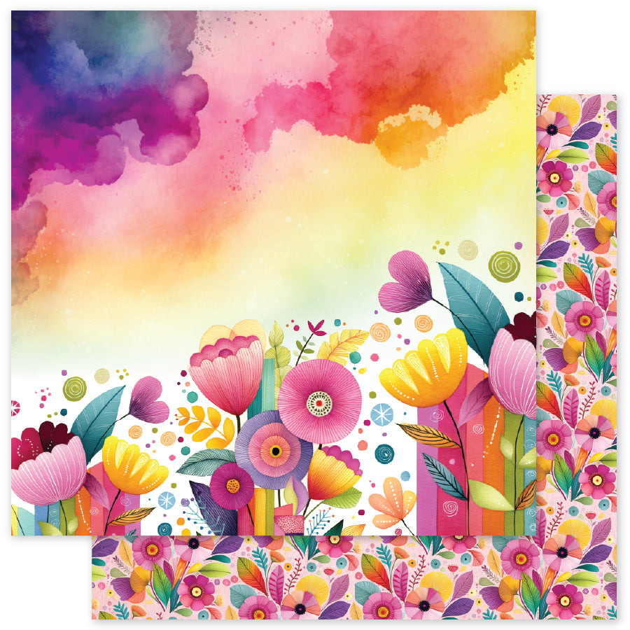 Collection de papiers 30x30 cm Les bases du village arc-en-ciel 35322