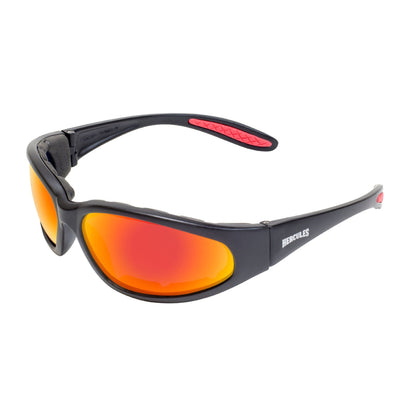Lunettes de soleil de moto rembourrées Global Vision Hercules 1 Plus. Lunettes de conduite incassables homologuées de sécurité
