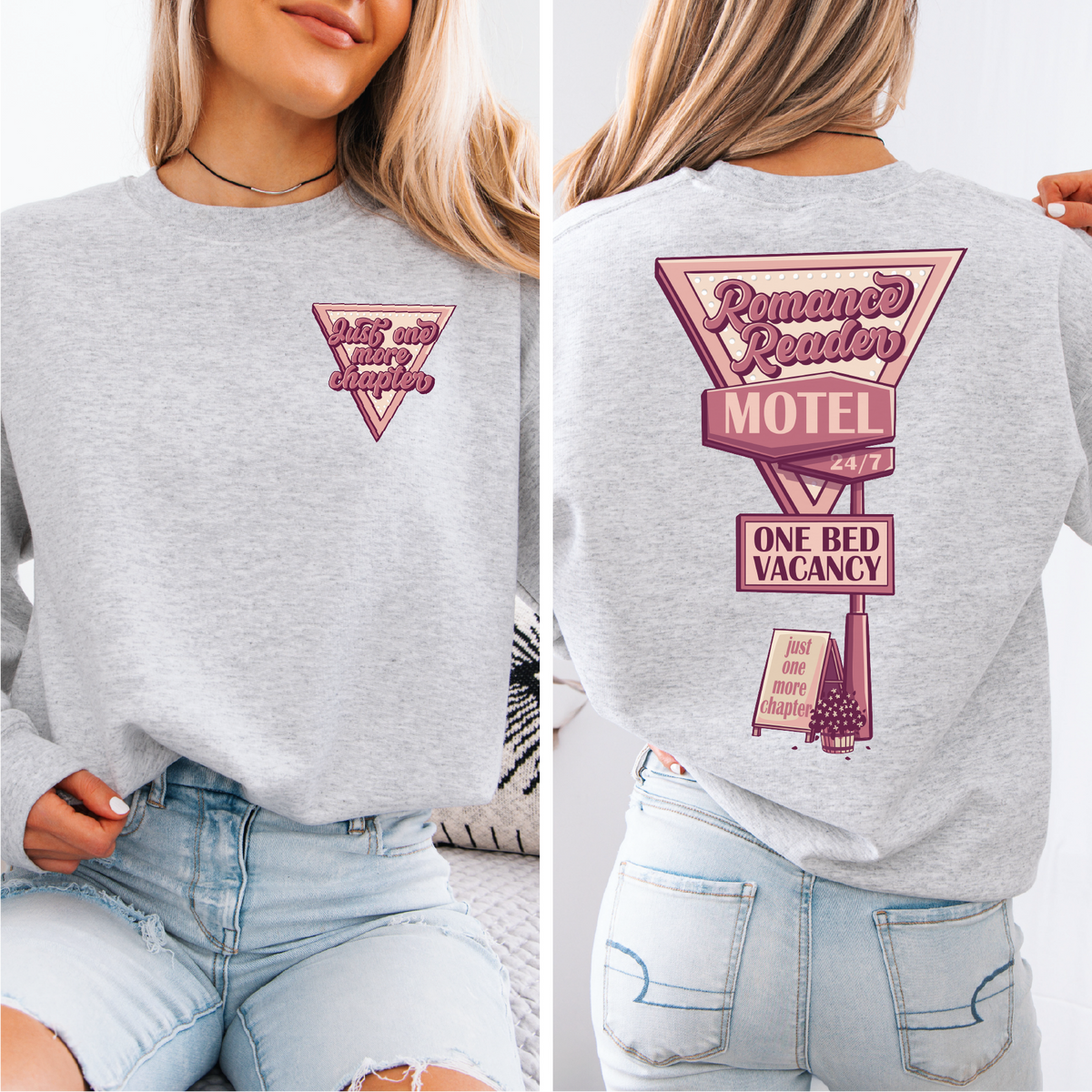 Un chapitre de plus - Sweat ras du cou unisexe Romance Reader Motel | Bookish