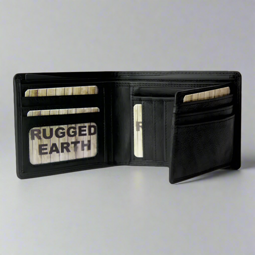 Portefeuille en cuir à deux volets Rugged Earth pour homme