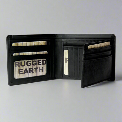 Portefeuille en cuir à deux volets Rugged Earth pour homme