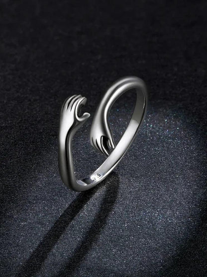 Sterling Silver Hug Ring (Adjustable)