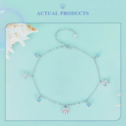 The Tropical Opal Sea Star & Shell Anklet