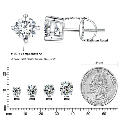 Breathtaking Moissanite Heart Stud Earrings | 925 Sterling Silver