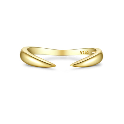 925 Sterling Silver Gold Talon Open Ring