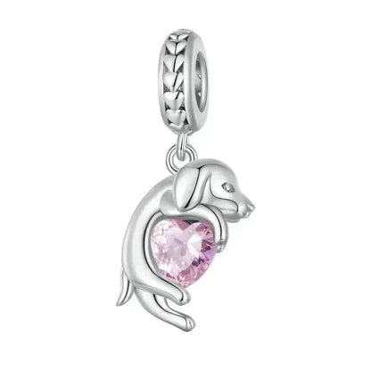 Genuine 925 Sterling Silver Pet Dog Charm For Bracelet - Poodle Dachshund Pendant