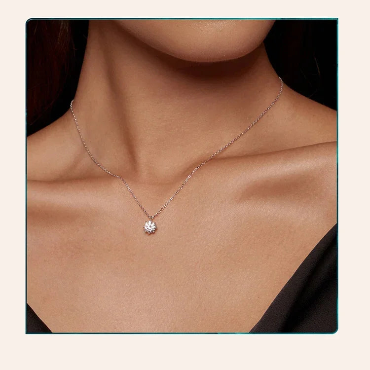 Dazzling 0.8ct Moissanite Sterling Silver Pendant Necklace