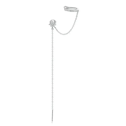Manchette d'oreille en argent sterling 925 - Boucles d'oreilles clip élégantes couleur or pour femmes