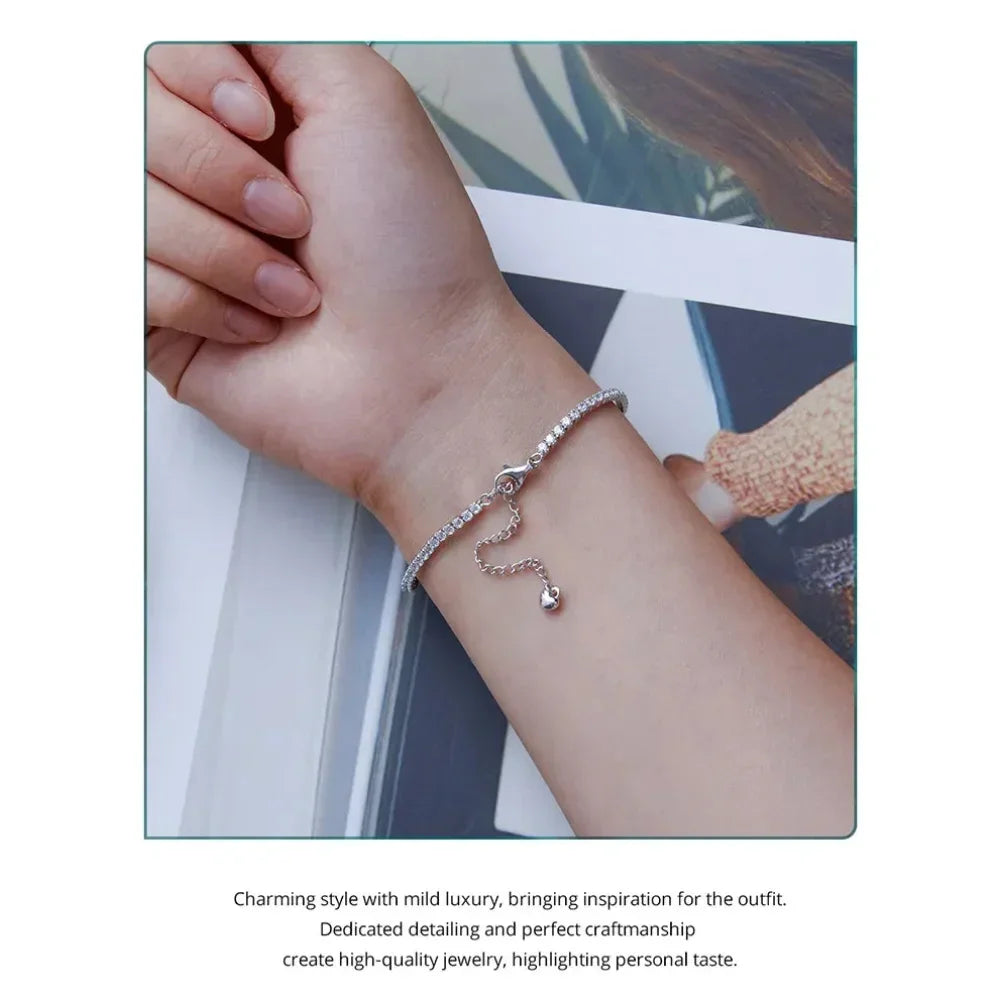 925 Sterling Silver CZ Tennis Bracelet