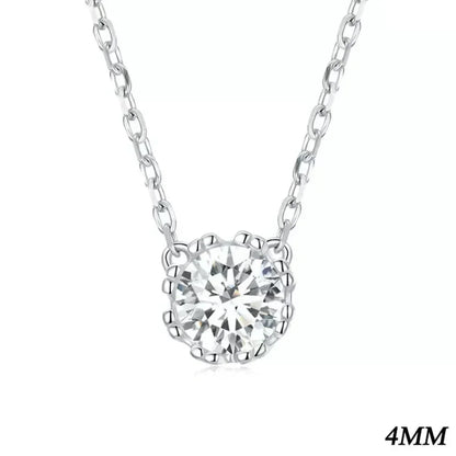 Gorgeous Shiny Choker - 925 Sterling Silver Geometric Cut Zircon Pendant Necklace