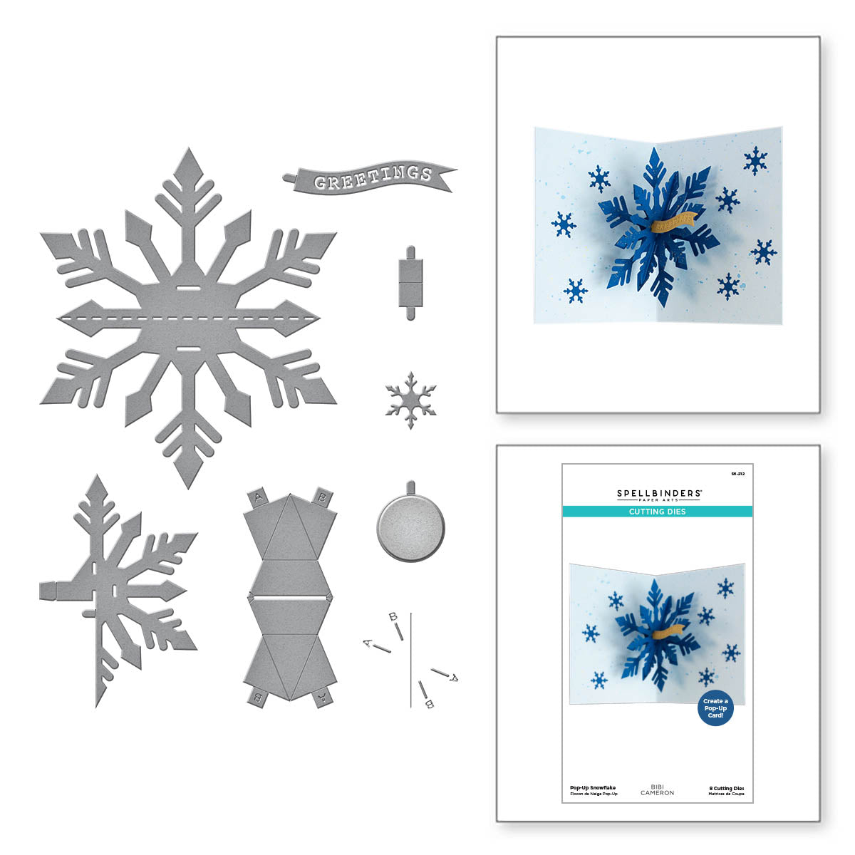 Matrices de découpe Flocon de Neige Pop-Up de la collection Bibi's Snowflakes par Bibi Cameron