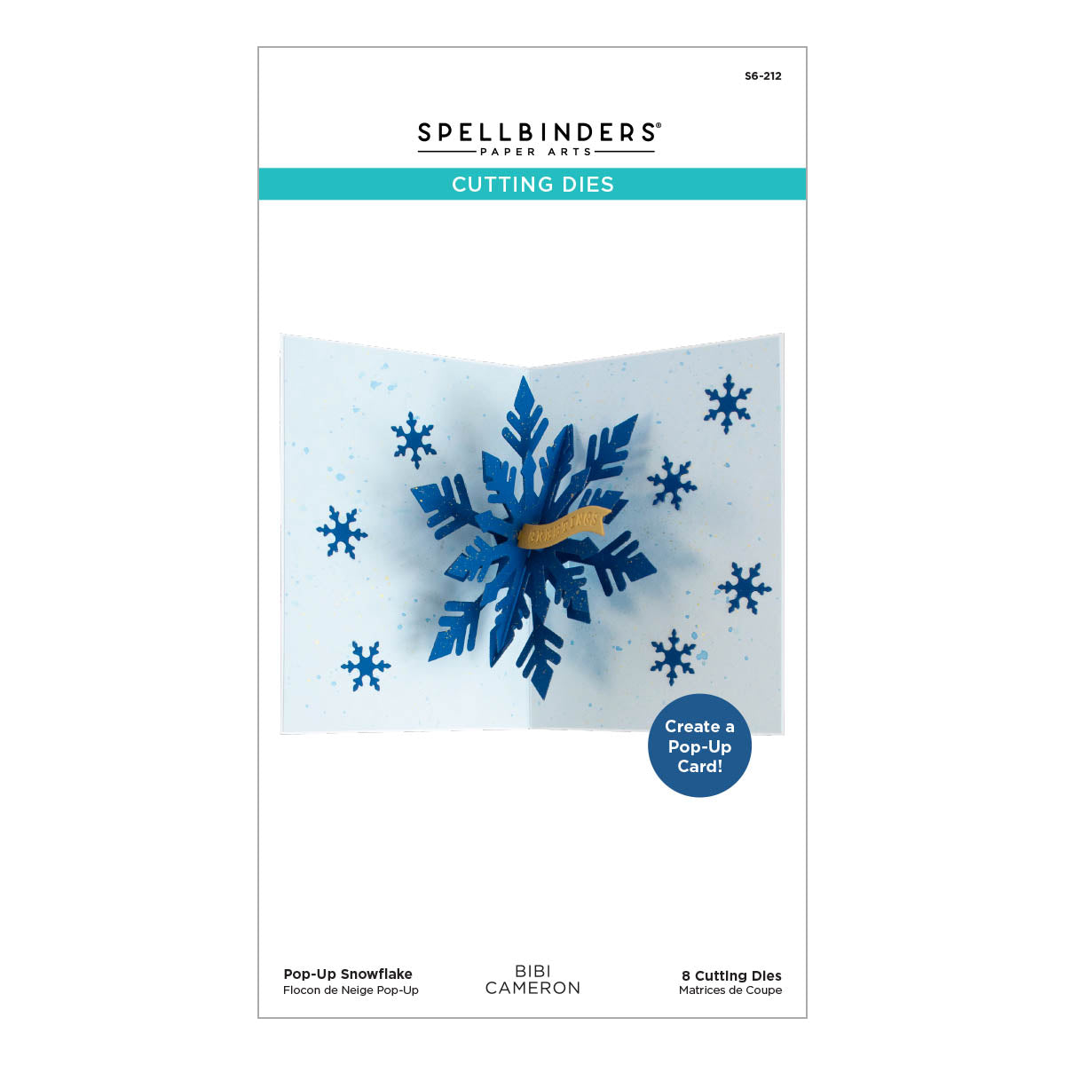 Matrices de découpe Flocon de Neige Pop-Up de la collection Bibi's Snowflakes par Bibi Cameron