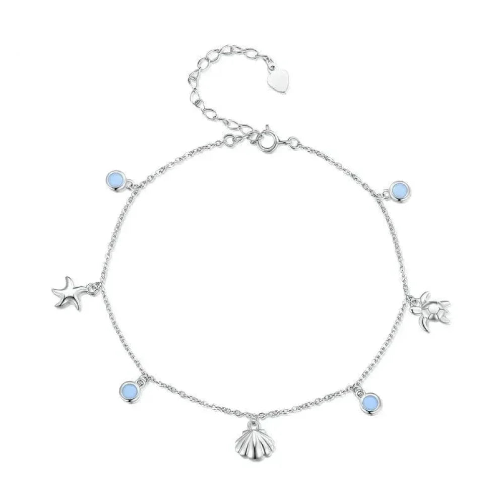 The Tropical Opal Sea Star & Shell Anklet
