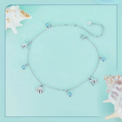 The Tropical Opal Sea Star & Shell Anklet