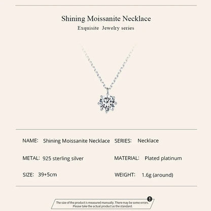 Dazzling 0.8ct Moissanite Sterling Silver Pendant Necklace