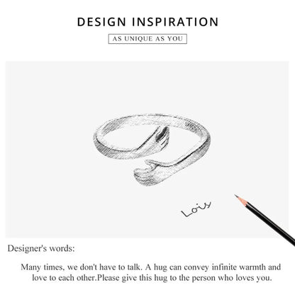 Sterling Silver Hug Ring (Adjustable)