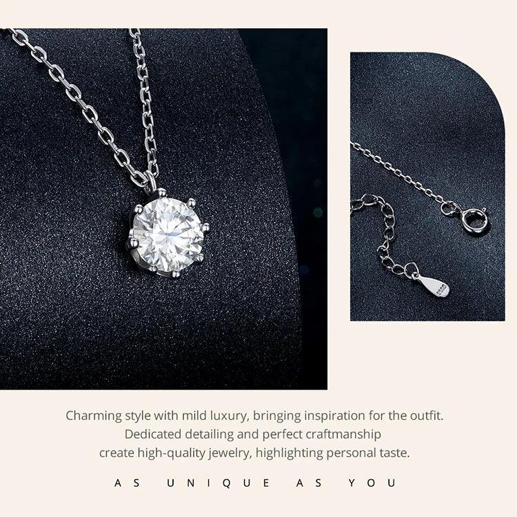 Dazzling 0.8ct Moissanite Sterling Silver Pendant Necklace