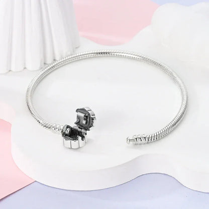 Sterling Silver Snowflake Clasp Bracelet with CZ