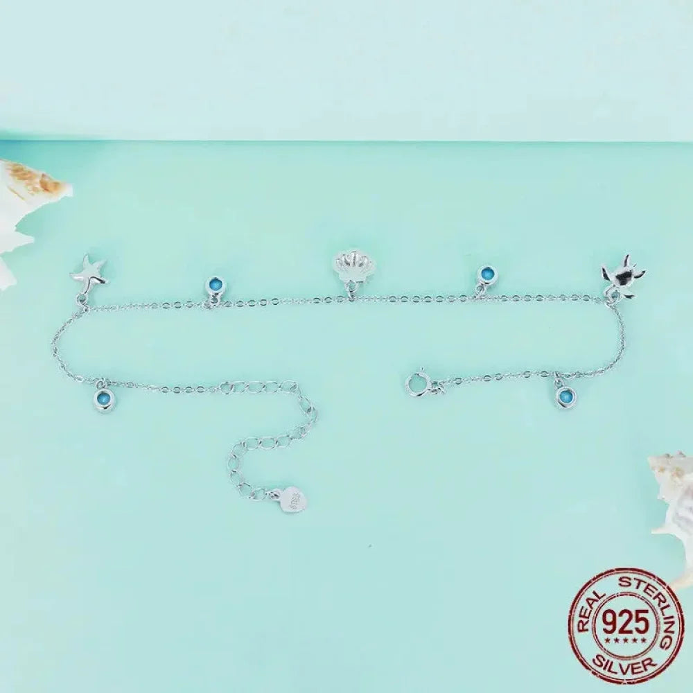 The Tropical Opal Sea Star & Shell Anklet