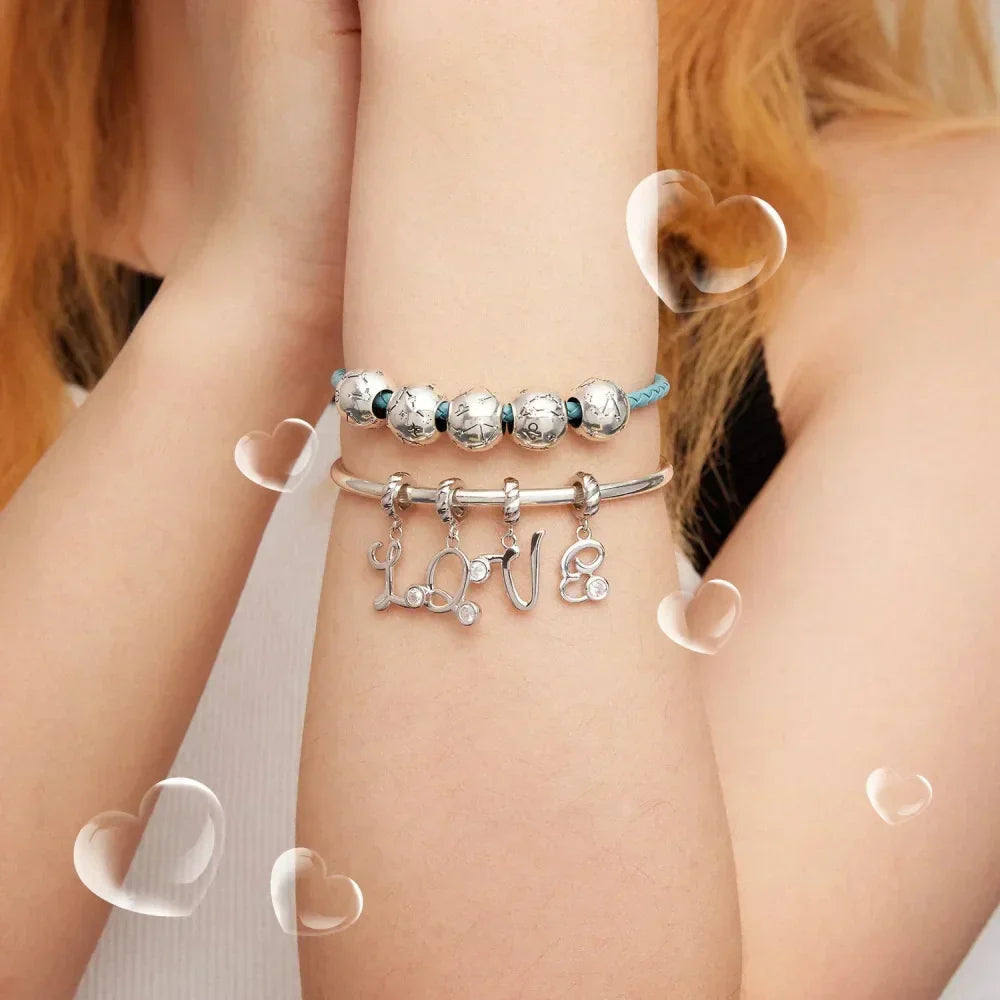Perles Breloques Vintage en Argent Sterling 925 Signes Astrologiques Douze Constellations pour Bracelet Collier DIY