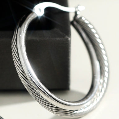 Style SAJAN : Boucles d'oreilles créoles doubles en argent