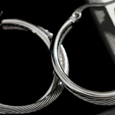 Style SAJAN : Boucles d'oreilles créoles doubles en argent