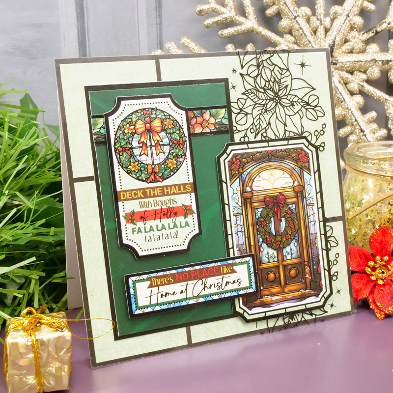 Feuilles d'acétate de luxe à dorure vitrail de Noël