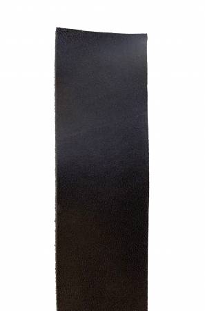 Sangle en cuir large noire 1,25"