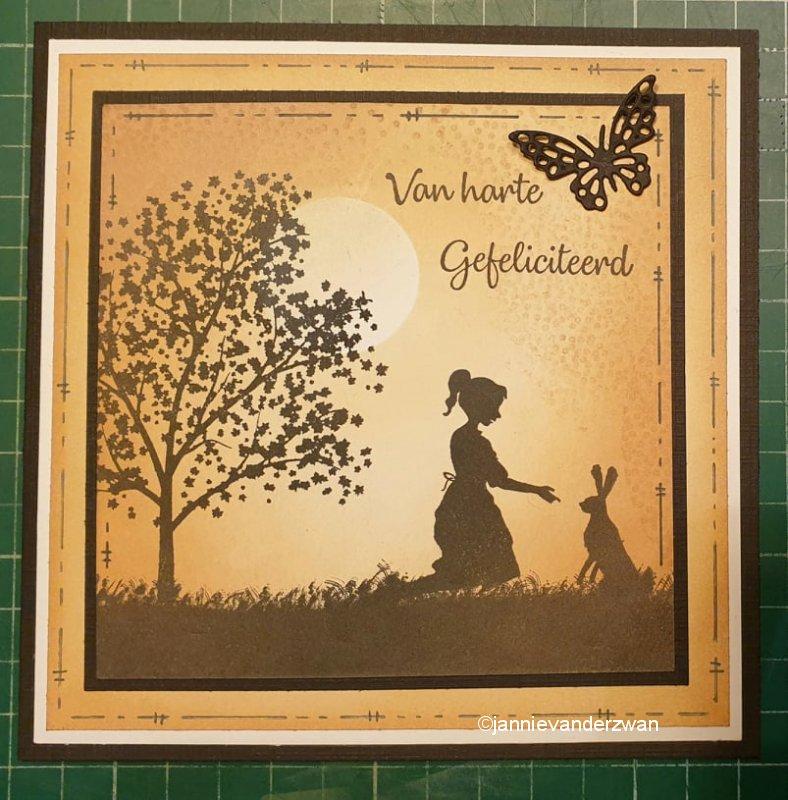 Tampon transparent Silhouette Fille Au Lièvre