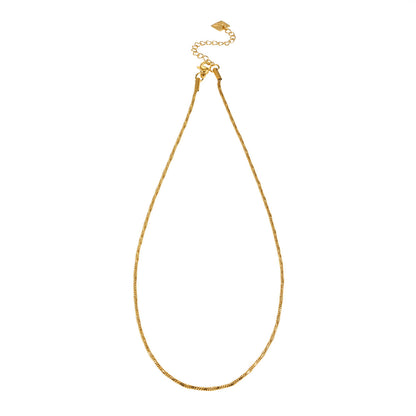 SKAGWAY : Collier en chaîne avec textures torsadées minimalistes en or