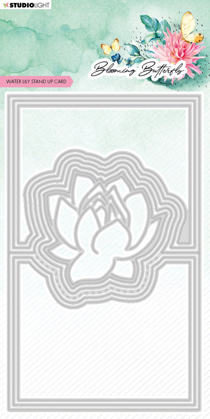 SL Matrice de Découpe Carte Nénuphar Papillon en Fleurs 165x100x1mm 7 pièces réf.487