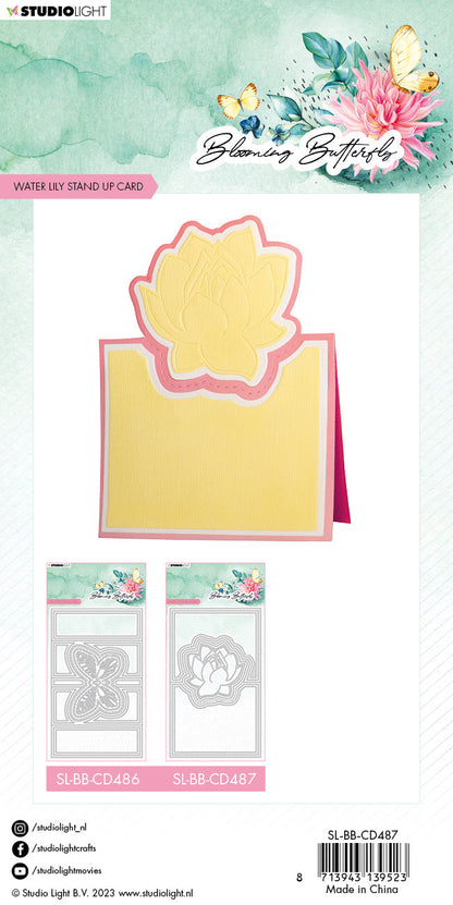 SL Matrice de Découpe Carte Nénuphar Papillon en Fleurs 165x100x1mm 7 pièces réf.487
