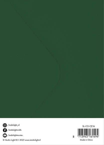 SL Cards & Envelopes Christmas Green Consumables 20 Pieces