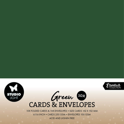 SL Cards & Envelopes Christmas Green Consumables 20 Pieces