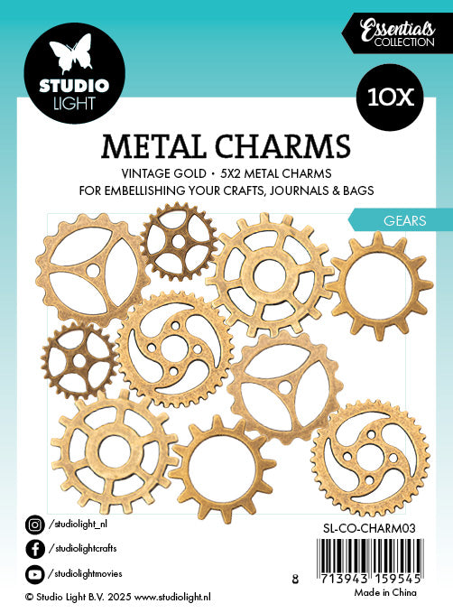 SL Breloques Métal Engrenages Consommables 10 PC