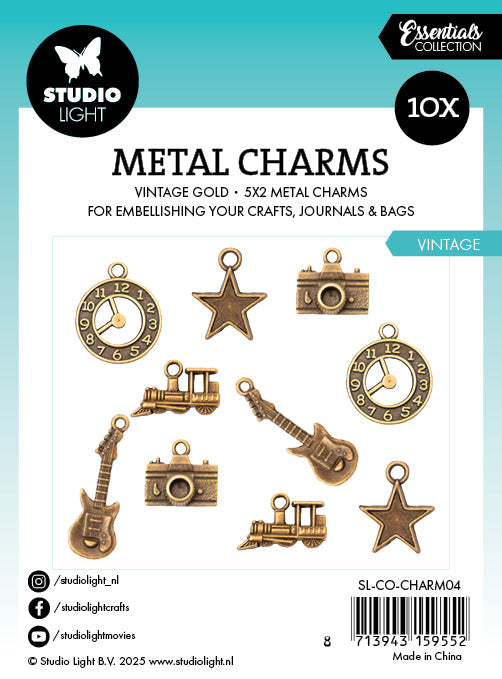 Breloques en métal SL Consommables vintage 10 pièces