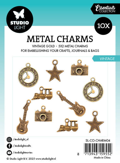 Breloques en métal SL Consommables vintage 10 pièces