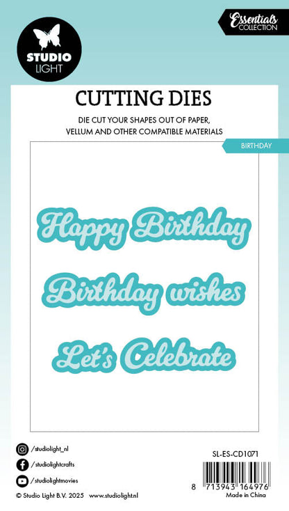 SL Cutting Die Birthday Essentials 77x86x1mm 10 Pieces