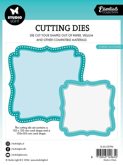 Matrices de découpe Sizzix Classics, collection Accolade Essentials, 6 pièces