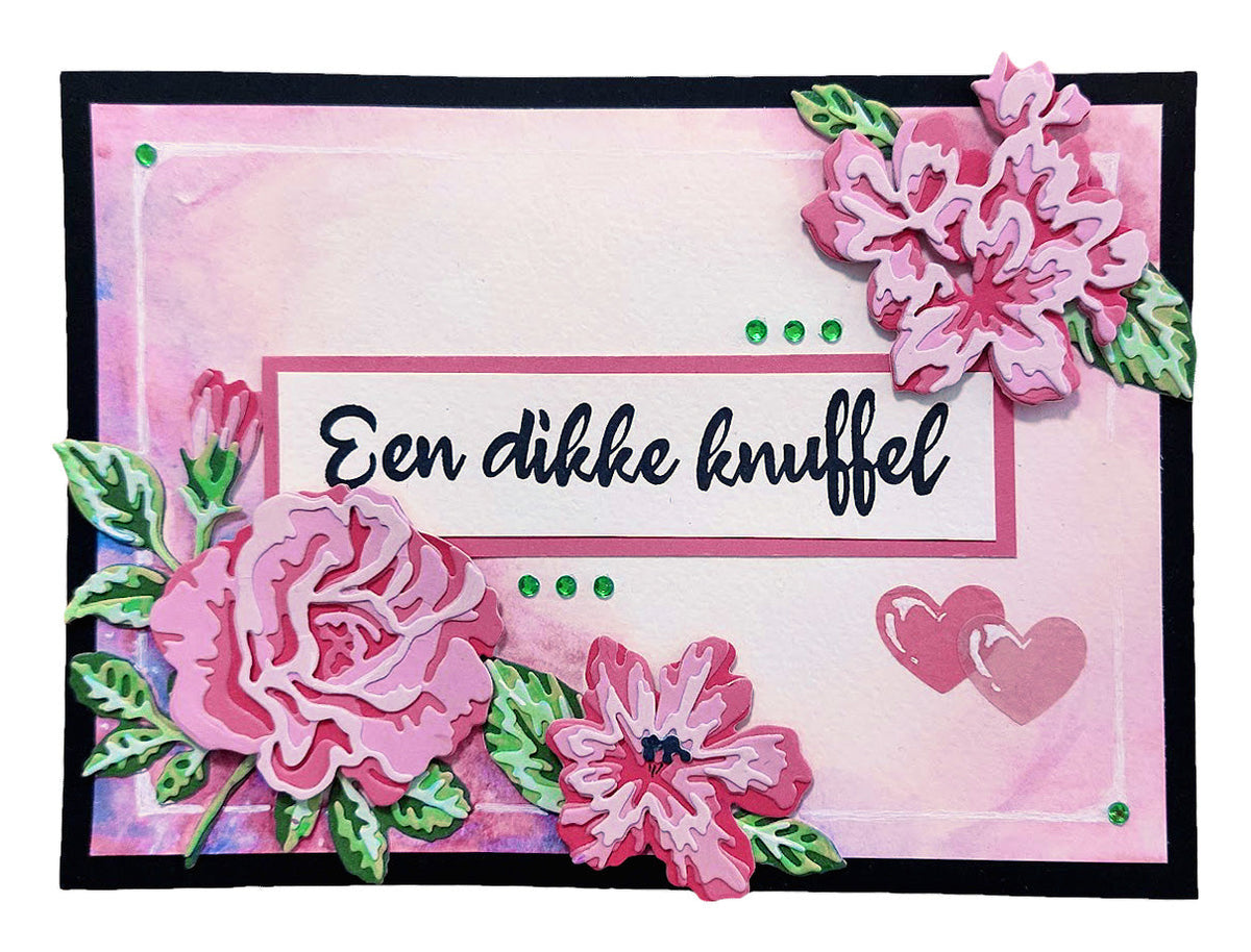 SL Matrices de découpe superposées – Rose et Feuilles Essentielles 8 pièces