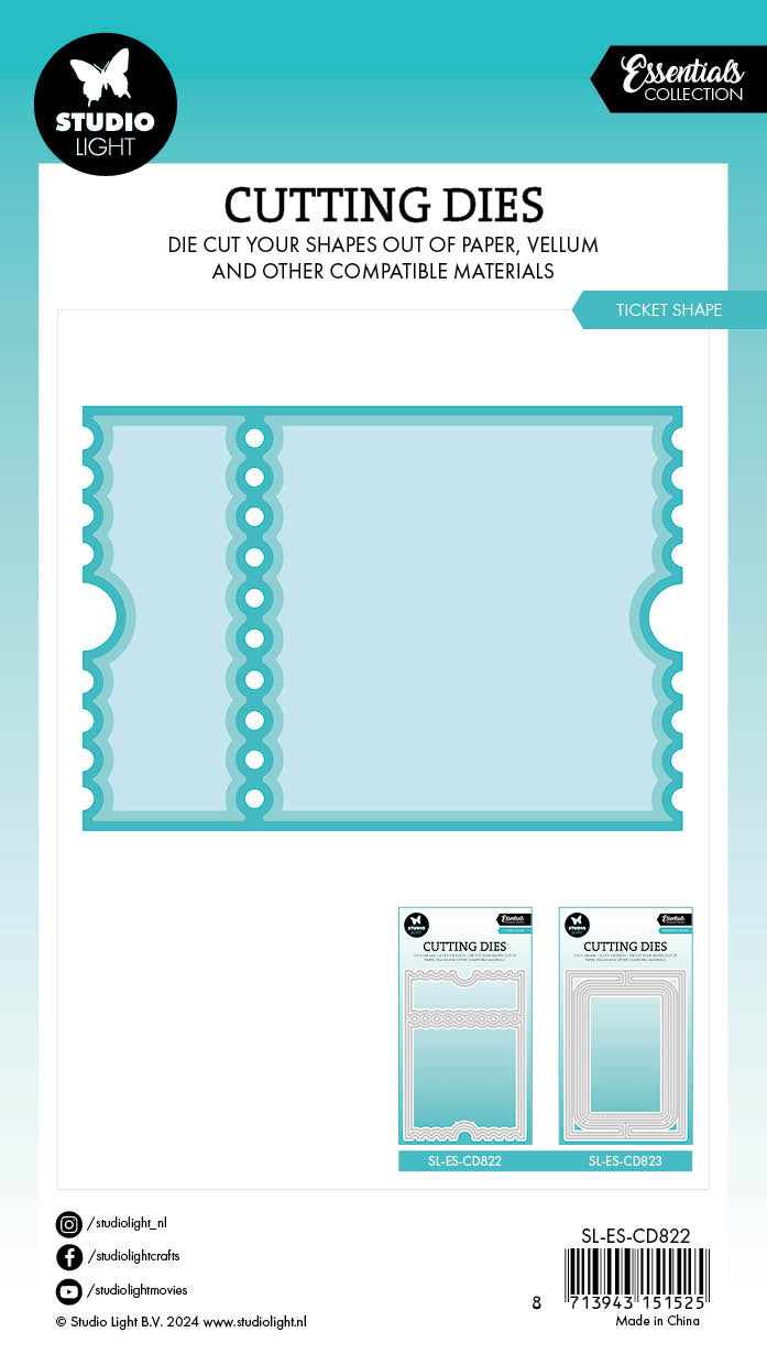 SL matrices de coupe, forme de ticket, essentiels, 5 pièces