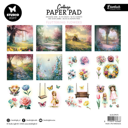 SL Bloc de papier pour collage Fleurs volantes Essentiels 24 feuilles