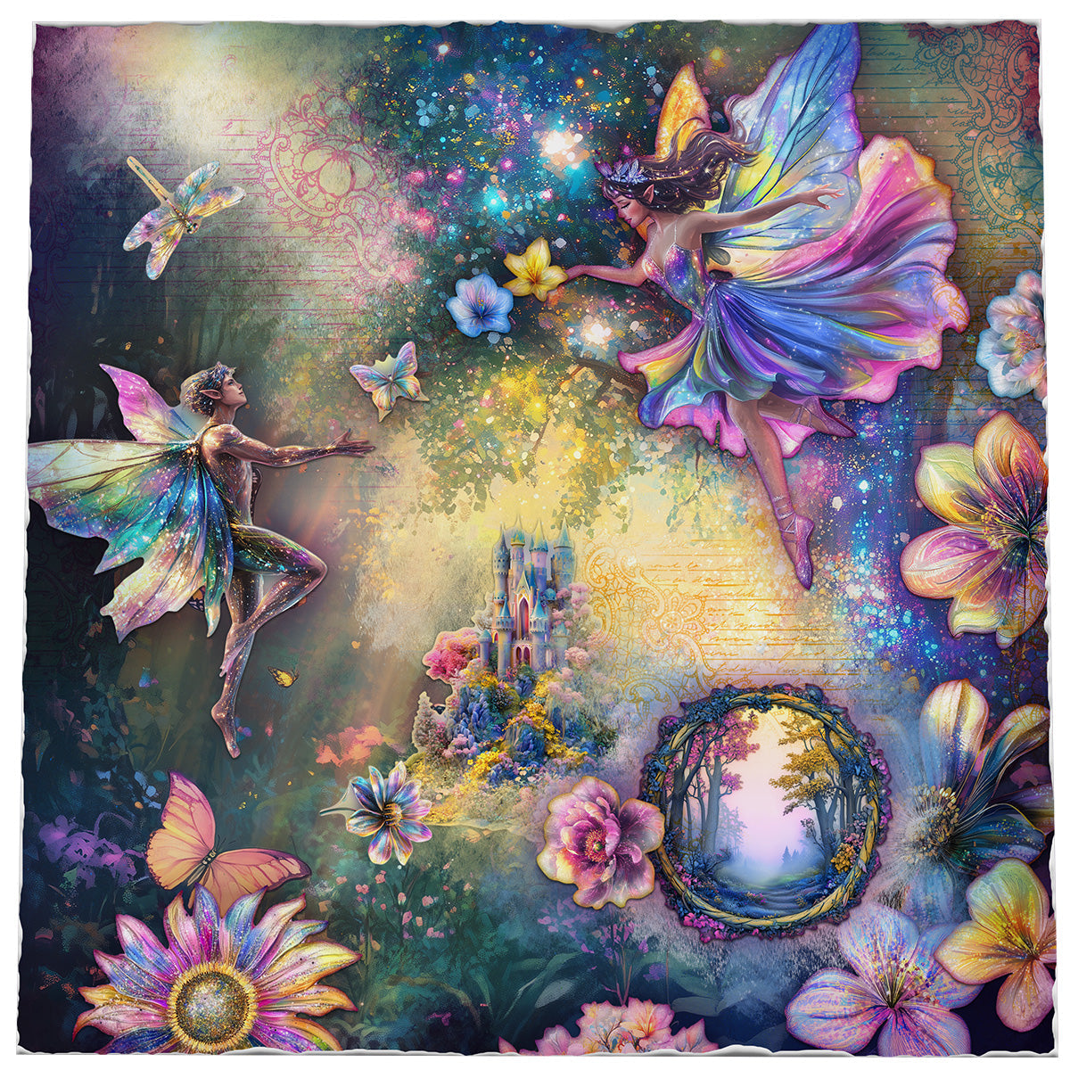 Bloc de papier collage SL Enchanted Essentials 203x203x5mm 24 feuilles