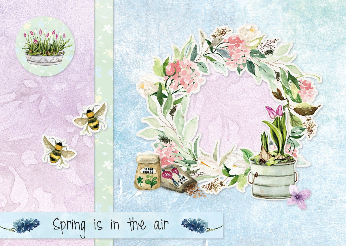 SL Bloc de papiers découpés Garden Season Essentials 294x210x9mm 32 feuilles n°143